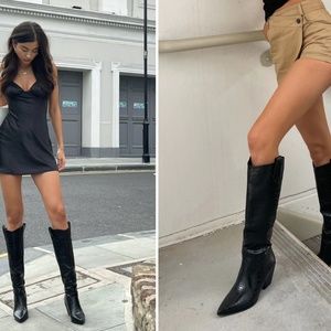 Princess Polly snakeskin cowgirl boots